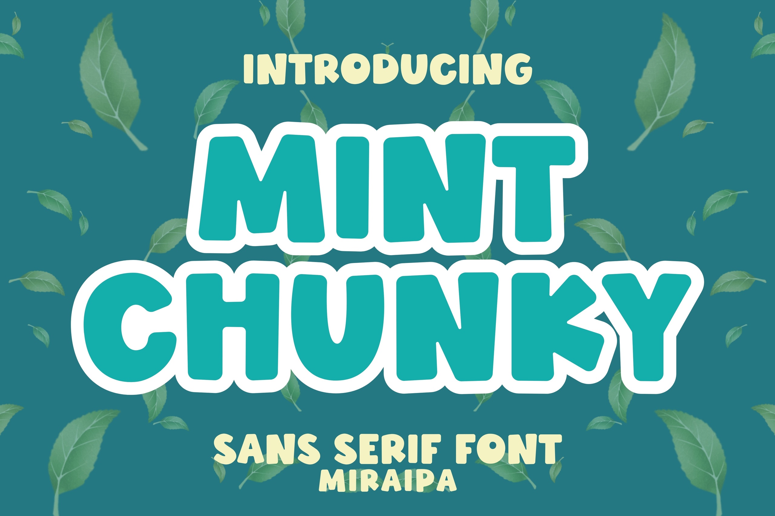 Beispiel einer Mint Chunky-Schriftart